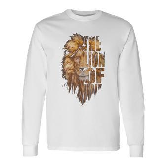 Christian Jesus Lion Of Tribe Judah Cross Women V2 Long Sleeve T Shirt