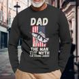 Fishing Dad Langarmshirts mit Amerikanischem Angelhaken, Legende für Herren Geschenke für alte Männer