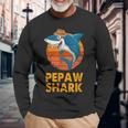 Pepaw Shark Vintage Papa Opa Vatertag Geschenke Langarmshirts Geschenke für alte Männer