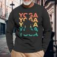 Retro Yoga Poses Langarmshirts, Farbenfrohes Design für Yoga-Liebhaber Geschenke für alte Männer