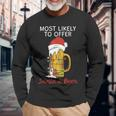 Weihnachtsmann Ein Bier Zu Bieten Langarmshirts Geschenke für alte Männer
