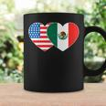 Doppelherz Mexiko & USA Flagge Langarmshirt für mexikanisch-amerikanische Patrioten Tassen Geschenkideen