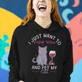 Trinke Wein Und Streichle Meine Katze Frauen Hoodie Geschenke für Sie
