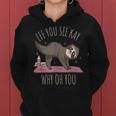 Faultier-Yoga Hoodie, Witziges Wortspiel-Design Effe You See Kay Why Oh You