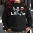 Damen Sweatshirt Holla Die Weinfee, Vino Weiß- & Rotwein Design Geschenke für alte Männer