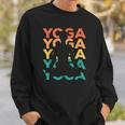 Retro Yoga Poses Sweatshirt, Farbenfrohes Design für Yoga-Liebhaber Geschenke für Ihn