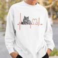 Nebelung Katze Herzschlag Ekg I Love My Cat Sweatshirt Geschenke für Ihn