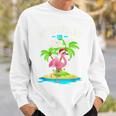 Tropischer Rosa Flamingo Sweatshirt, Hawaii Sommer Niedlich, Weihnachten im Juli Geschenke für Ihn