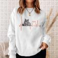 Nebelung Katze Herzschlag Ekg I Love My Cat Sweatshirt Geschenke für Sie
