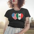 Doppelherz Mexiko & USA Flagge Langarmshirt für mexikanisch-amerikanische Patrioten Frauen Tshirt Geschenke für Sie