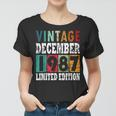1987 Born In December Retro-Geschenkidee Frauen Tshirt
