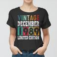 1989 Born In December Retro-Geschenkidee Frauen Tshirt