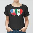 Doppelherz Mexiko & USA Flagge Langarmshirt für mexikanisch-amerikanische Patrioten Frauen Tshirt