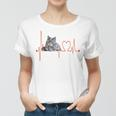 Nebelung Katze Herzschlag Ekg I Love My Cat Frauen Tshirt