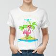 Tropischer Rosa Flamingo Frauen Tshirt, Hawaii Sommer Niedlich, Weihnachten im Juli