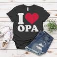 I Love Opa Herz-Motiv Frauen Tshirt in Schwarz, Geschenkidee für Großväter Lustige Geschenke
