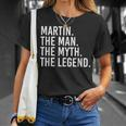 Martin Der Mann Der Mythos Die Legende Lustige Geschenkidee T-Shirt Geschenke für Sie
