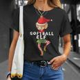 Softball Elf Kostüm Weihnachten Urlaub Passend Lustig T-Shirt Geschenke für Sie