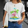 Tropischer Rosa Flamingo T-Shirt, Hawaii Sommer Niedlich, Weihnachten im Juli Geschenke für Sie