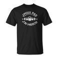 Schwarzes T-Shirt mit J'peux pas j'ai muscu & Hantel Design, Workout Motiv Tee