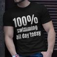 100% Schwimmen Lustiges T-Shirt für Surfer & Schwimmer Geschenke für Ihn