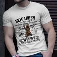 Lustiges Skifahren und Whisky Herren T-Shirt - Spruch für Ski-Liebhaber Geschenke für Ihn