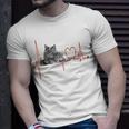 Nebelung Katze Herzschlag Ekg I Love My Cat T-Shirt Geschenke für Ihn