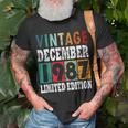 1987 Born In December Retro-Geschenkidee T-Shirt Geschenke für alte Männer