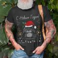 Lustiges Neujahr T-Shirt mit Weihnachtsmann-Kaninchen, Russisches Weihnachtsdesign Geschenke für alte Männer
