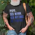 Papa Mythos Legende Geburtstag Langarm T-Shirt, Besonderes Design Geschenke für alte Männer