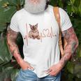 Birmanische Katze Herzschlag Ekg Lustig I Love My Cat T-Shirt Geschenke für alte Männer