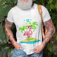 Tropischer Rosa Flamingo T-Shirt, Hawaii Sommer Niedlich, Weihnachten im Juli Geschenke für alte Männer