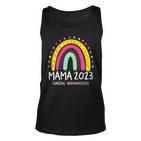 Damen Mama 2023 Loading Regenbogen Herz Werdende Mutter Mutti Tank Top