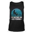 Id Rather Be Ice Fishing Lustige Winterangeln Herren Damen Tank Top