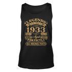 Legenden 1933 Jahrgang Unisex TankTop, 90. Geburtstag Mann V2