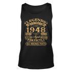 Legenden 1948 Geburtstag Unisex TankTop, Geschenk zum 75. für Männer