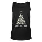 Lets Get Lit Weihnachtsbaum Geschenke Lebkuchen Schneemann Tank Top