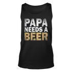 Papa Braucht Ein Bier Lustiges Herren Unisex TankTop, Statement in Schwarz