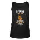 Süßes Schwarzes Pferde-Spruch Unisex TankTop, Cartoon-Design Tee