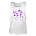 Believe In Magic Einhorn-Unisex TankTop, Vintage-Fantasiekunst für Pferdefans