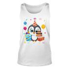 Kinder Pinguin-Party 9. Geburtstag Unisex TankTop, Pinguin Mottoparty Outfit