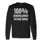 100 Pokerspieler Lustiger Gambling Und Gambler Langarmshirts