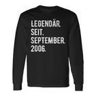 17 Geburtstag Geschenk 17 Jahre Legendär Seit September 200 Langarmshirts