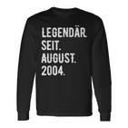 19 Geburtstag Geschenk 19 Jahre Legendär Seit August 2004 Langarmshirts