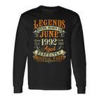 30. Geburtstag Legendäre Juni 1992 Geborene Langarmshirts