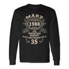 35 Geburtstag Geschenk Mann Mythos Legende März 1988 Langarmshirts