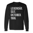 37 Geburtstag Geschenk 37 Jahre Legendär Seit Oktober 1986 Langarmshirts