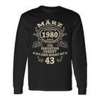 43 Geburtstag Geschenk Mann Mythos Legende März 1980 Langarmshirts