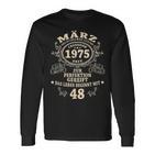 48 Geburtstag Geschenk Mann Mythos Legende März 1975 Langarmshirts