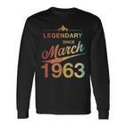 60 Geburtstag 60 Jahre Alt Legendär Seit März 1963 V6 Langarmshirts